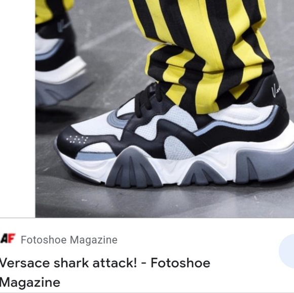 NWT$995 Versace Squalo White Black Chunky Sneakers Sz 44 IT-  11 US - Picture 8 of 16